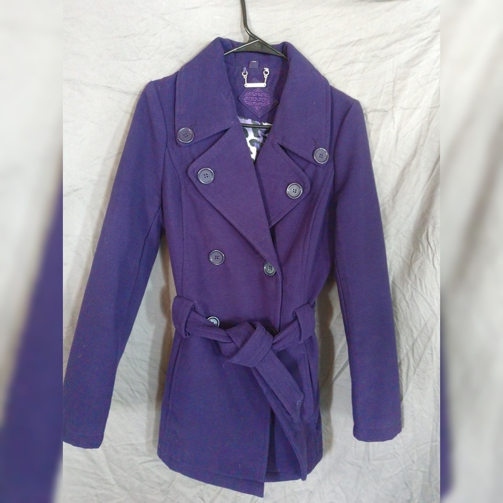 NWOT Royal plum pea coat